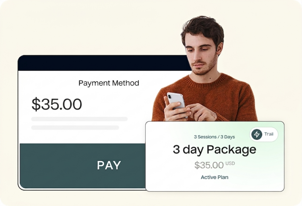 Set up services, pricing packages, membership plans, and manage all billing. 